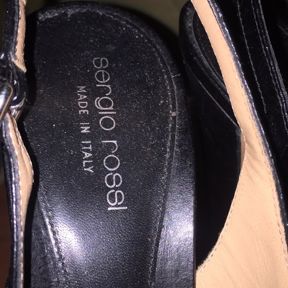 Women's Leather Platform Sergio Rossi Slingback Pumps Size 39/8 Made in Italy - Picture 7 of 8